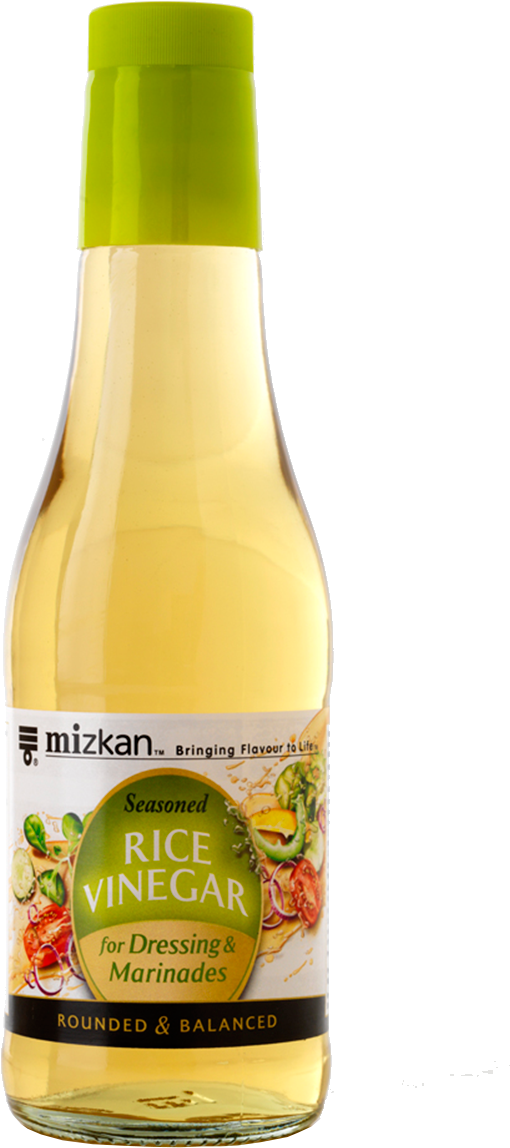 Mizkan Seasoned Rice Vinegar Bottle PNG with transparent background
