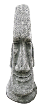 Moai Statue Head PNG with transparent background