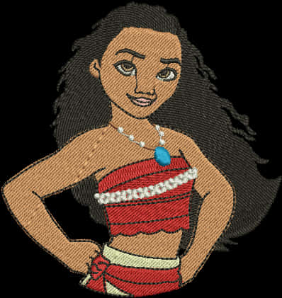 Moana Embroidered Character Design