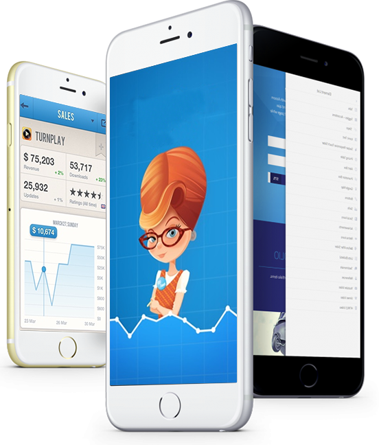 Mobile App Analytics Cartoon Character PNG with transparent background