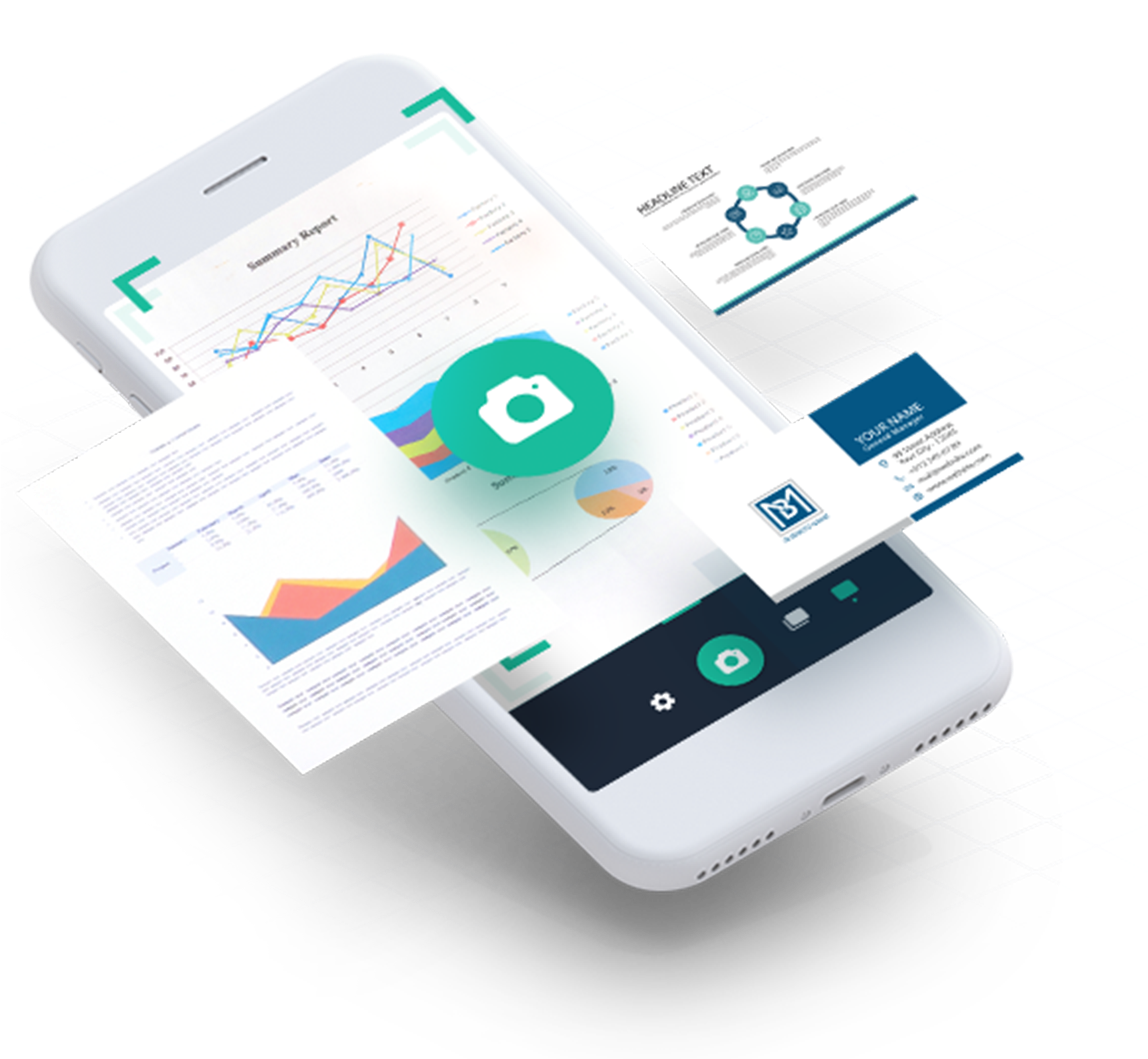 Mobile App Data Visualization Concept PNG with transparent background