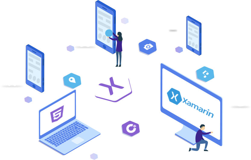 Mobile App Development Ecosystem Illustration