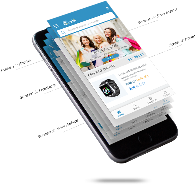 Mobile App Interface Design PNG with transparent background