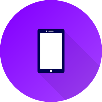 Mobile Device Icon Purple Background PNG with transparent background