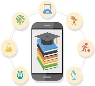Mobile Education Concept PNG with transparent background