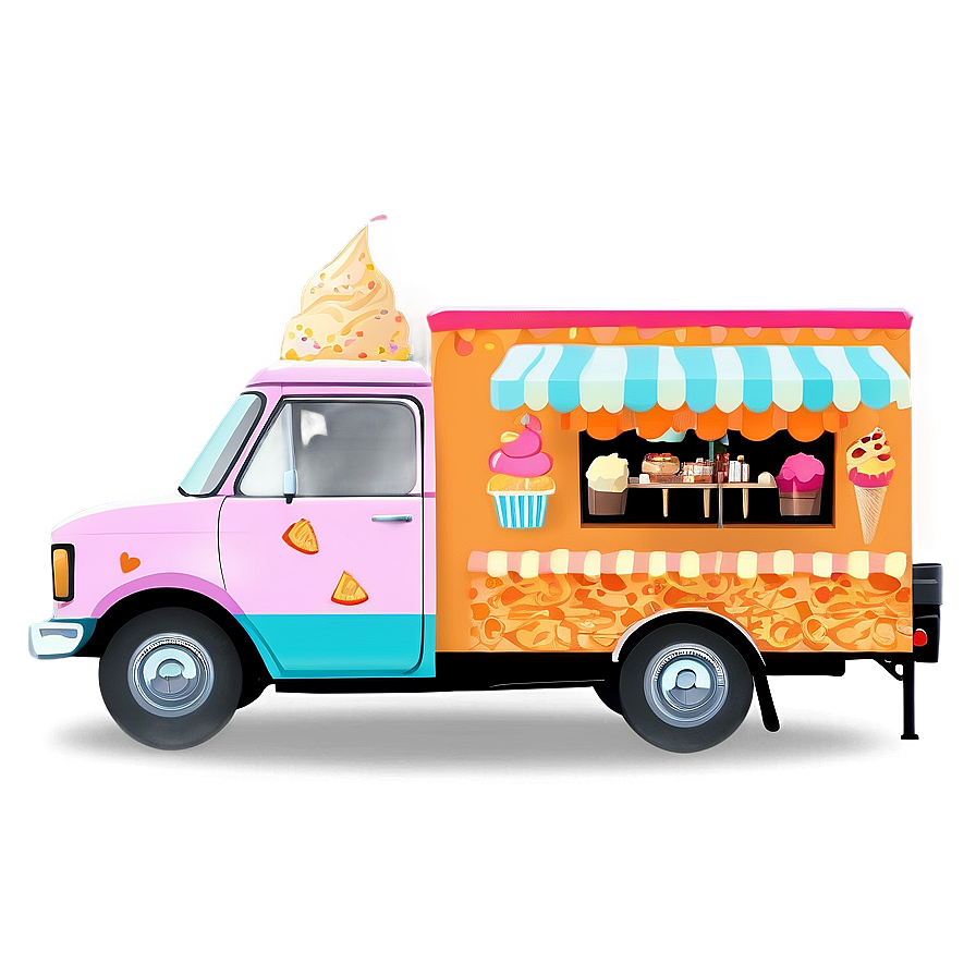 Mobile Ice Cream Shop Truck Png Xog