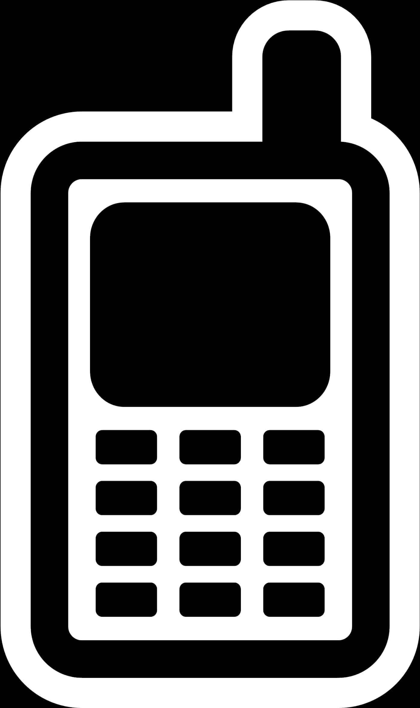 Mobile Phone Icon Blackand White