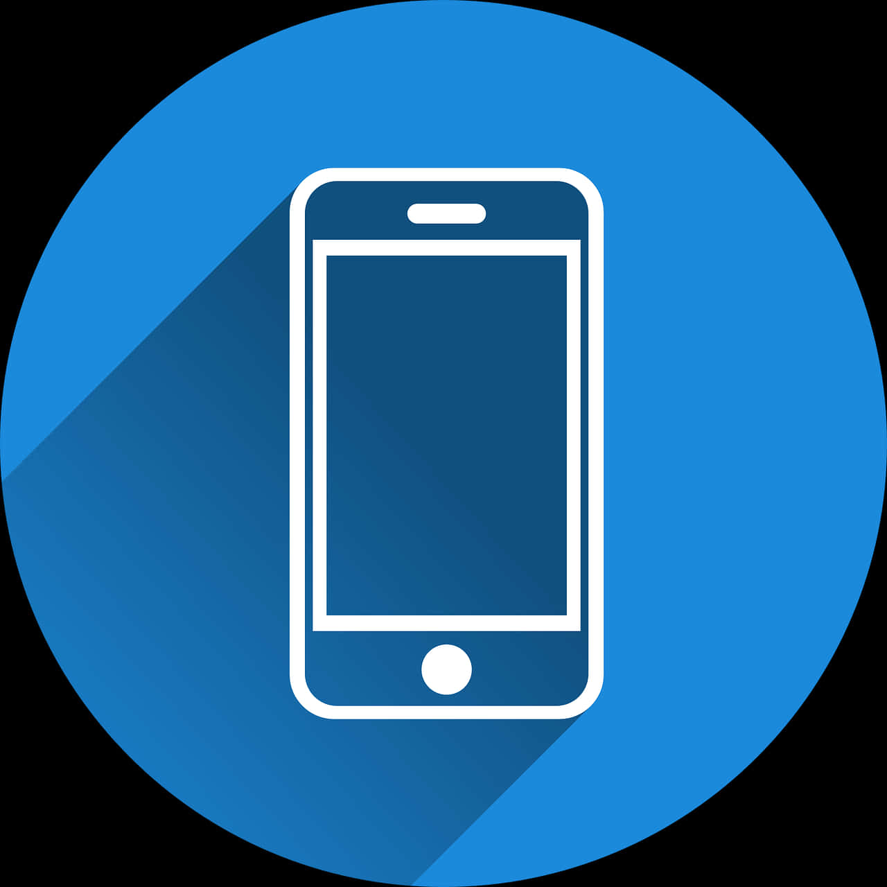 Mobile Phone Icon Blue Background