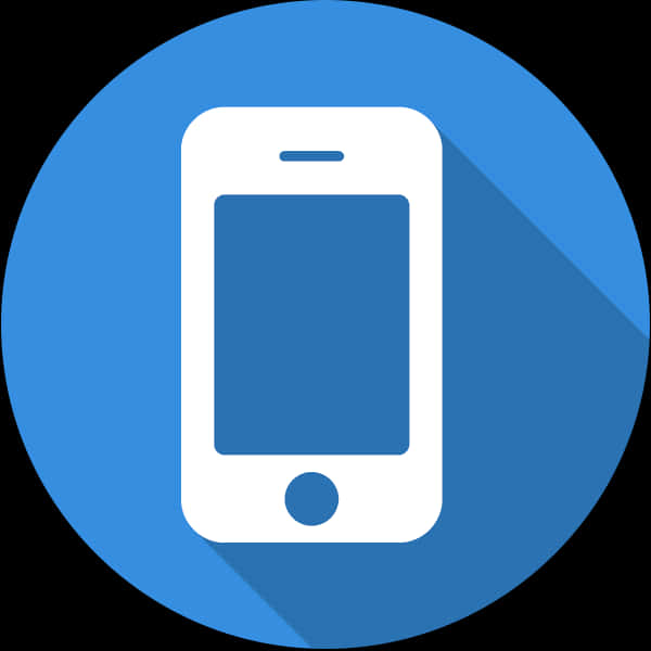 Mobile Phone Icon Blue Background