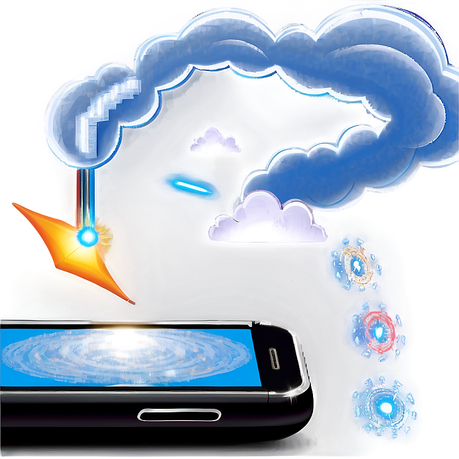 Mobile Phone With Cloud Computing Png 47