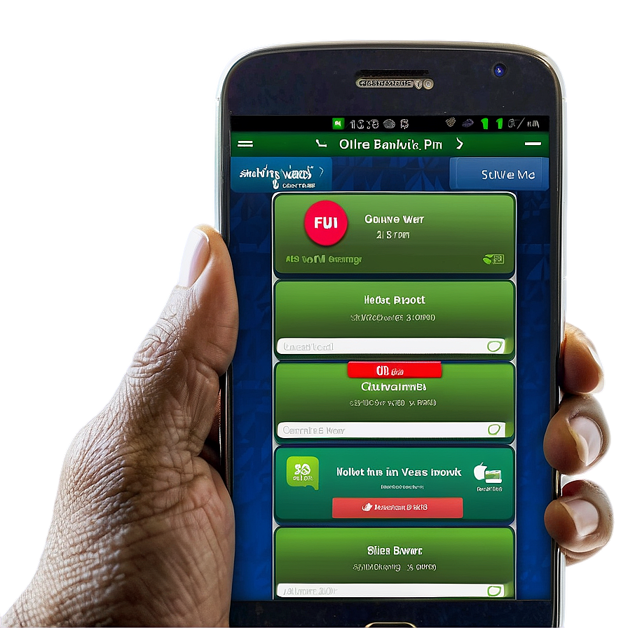 Mobile Phone With Online Banking App Png Hxg