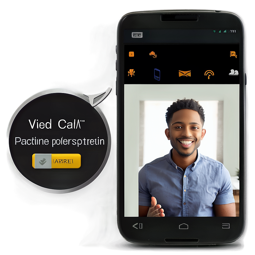 Mobile Phone With Video Call Screen Png Xtl61