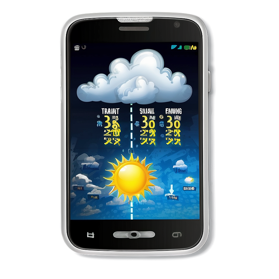 Mobile Phone With Weather Forecast Png 98