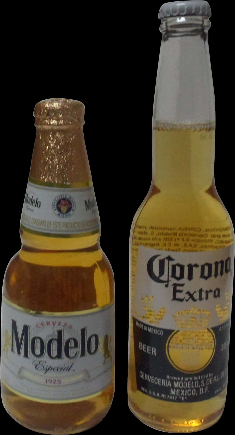 Modeloand Corona Extra Beer Bottles