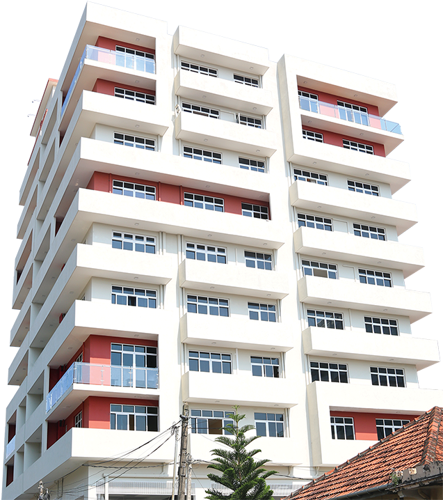 Modern Apartment Building Exterior PNG with transparent background