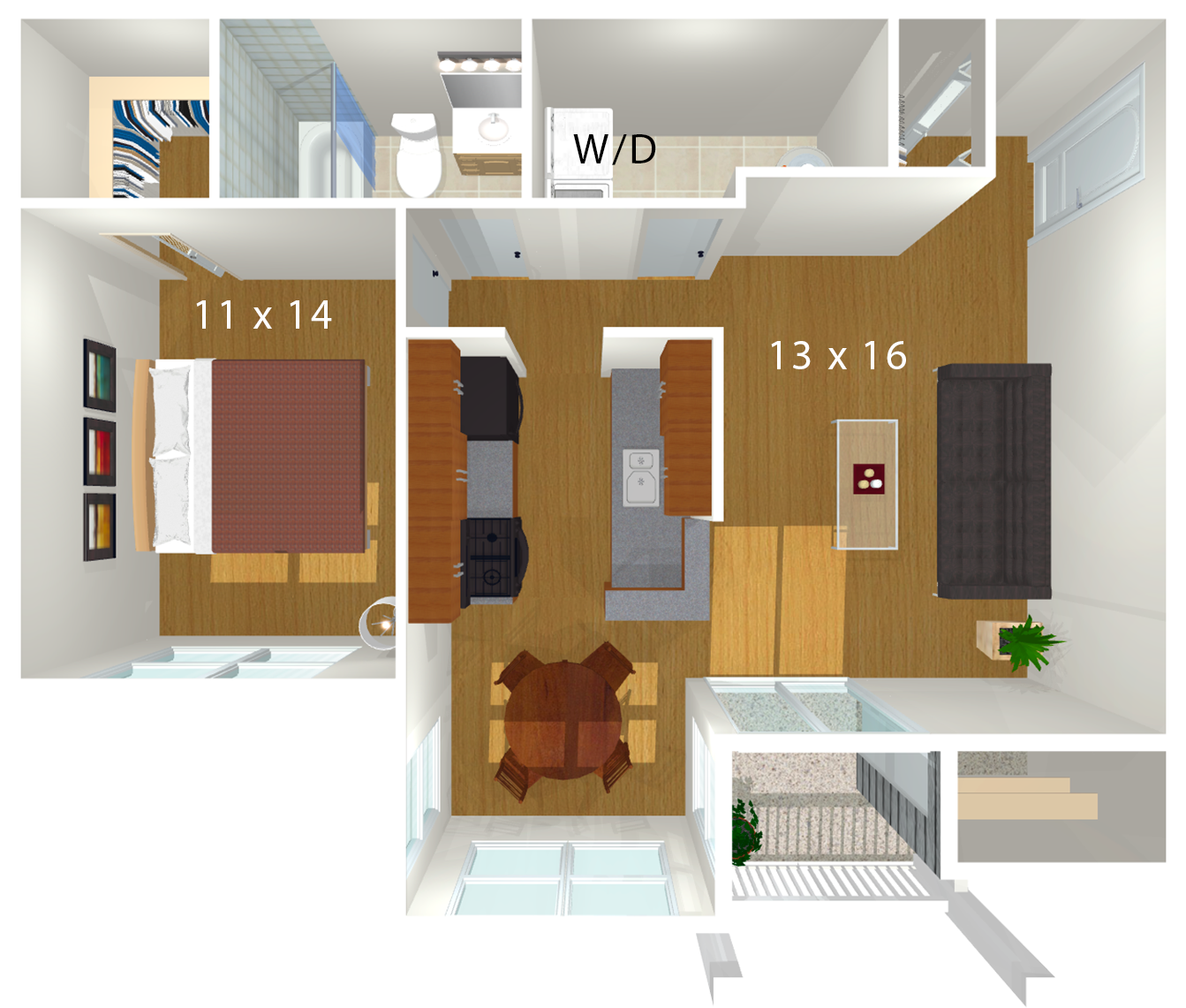 Modern Apartment Floor Plan Design PNG with transparent background