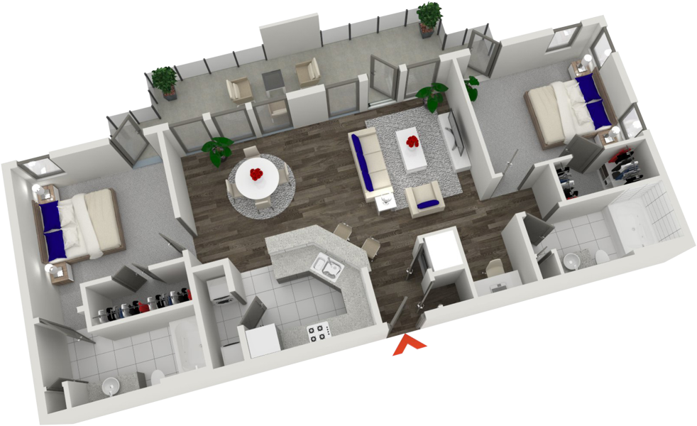 Modern Apartment3 D Floor Plan PNG with transparent background