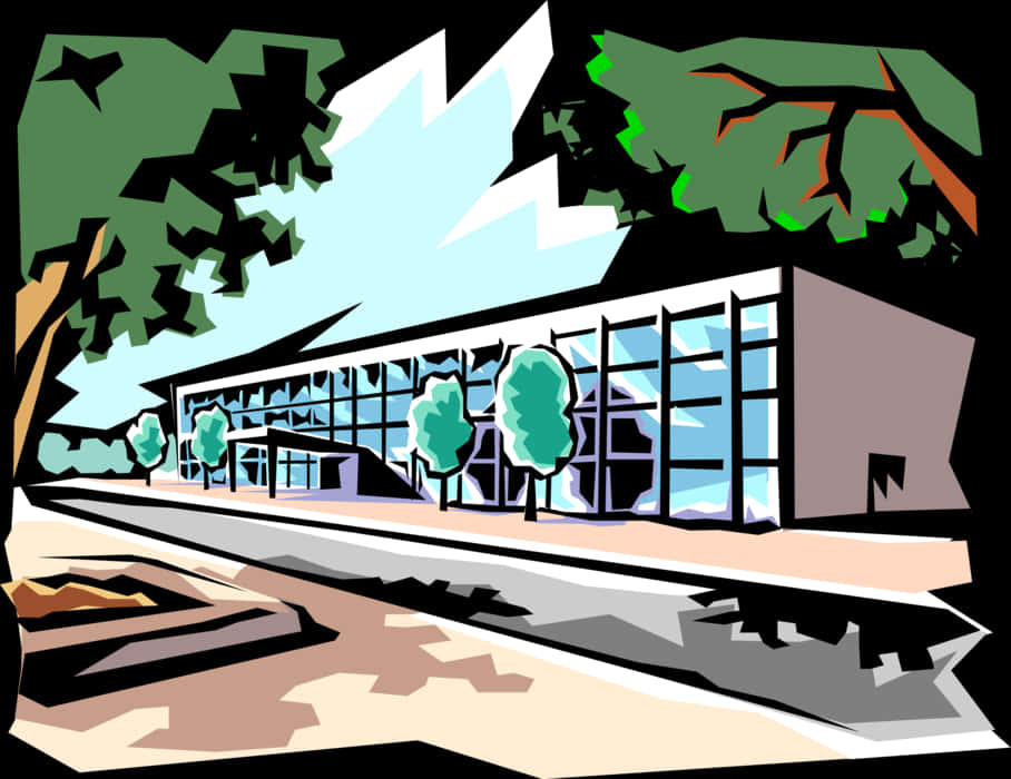 Modern Architecture Artistic Rendering PNG image with a transparent background, free high-resolution download