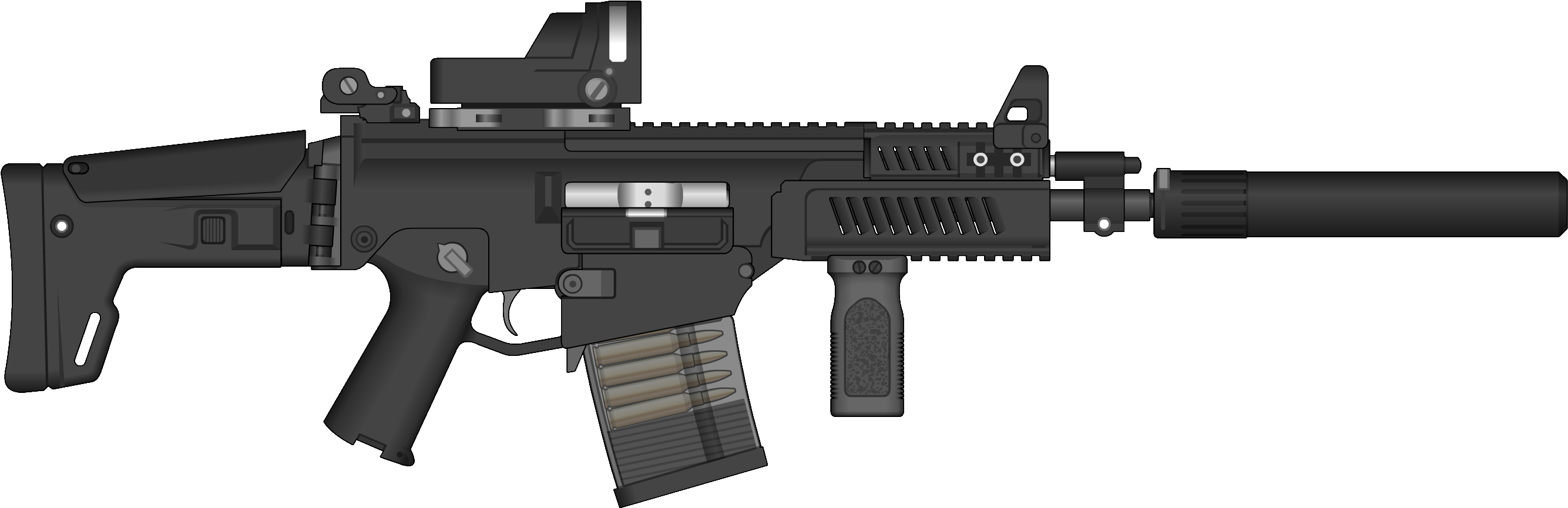 Modern Assault Rifle Illustration