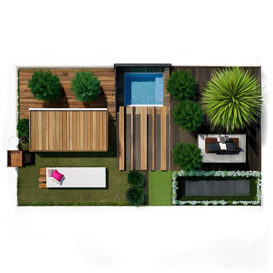 Modern Backyard Design PNG aqs PNG with transparent background