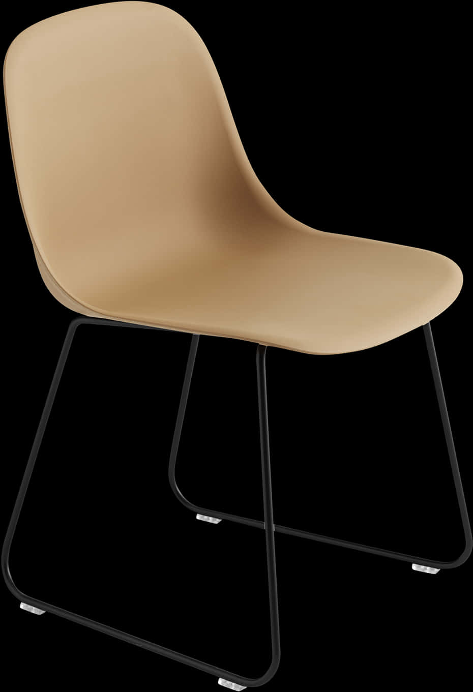 Modern Beige Chair Black Frame