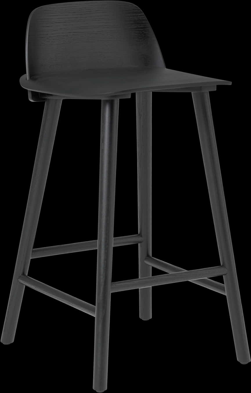 Modern Black Bar Stool PNG with transparent background