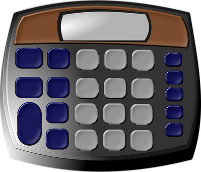Modern Black Calculator Design PNG with transparent background