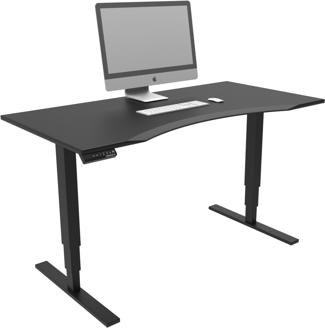 Modern Black Computer Desk Setup