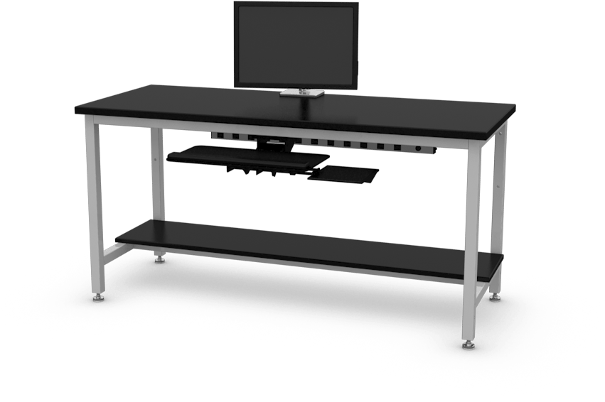 Modern Black Computer Desk Setup