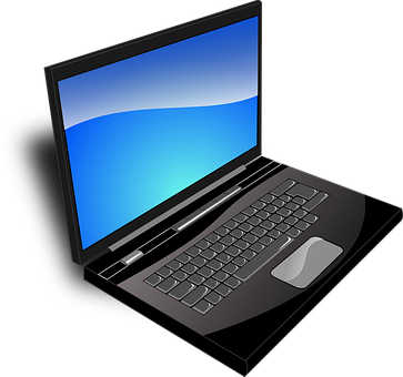 Modern Black Laptop Illustration PNG with transparent background