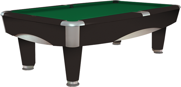 Modern Black Pool Tablewith Green Felt