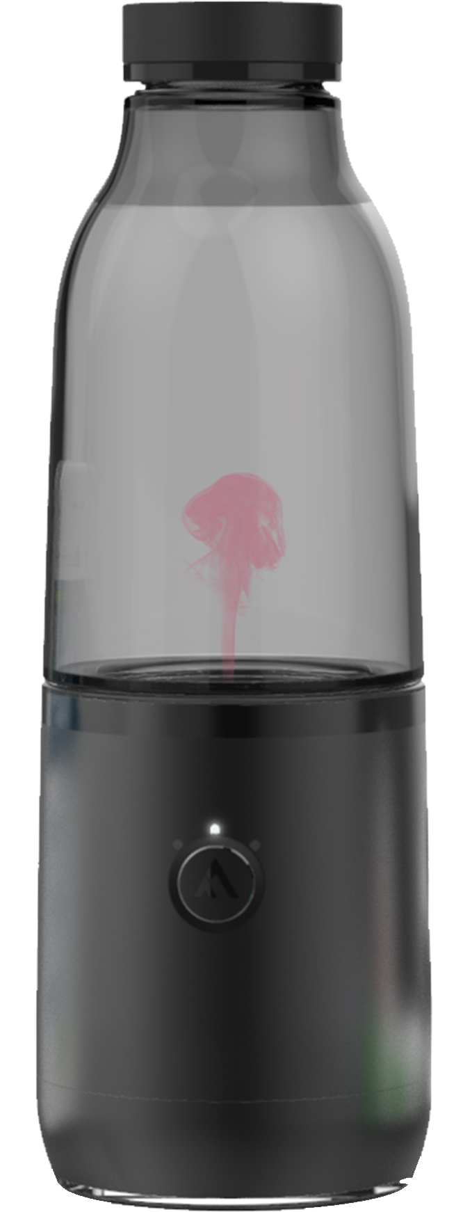 Modern Black Water Bottlewith Jellyfish Design PNG with transparent background