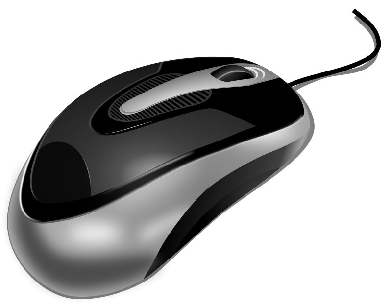 Modern Black Wireless Mouse PNG with transparent background