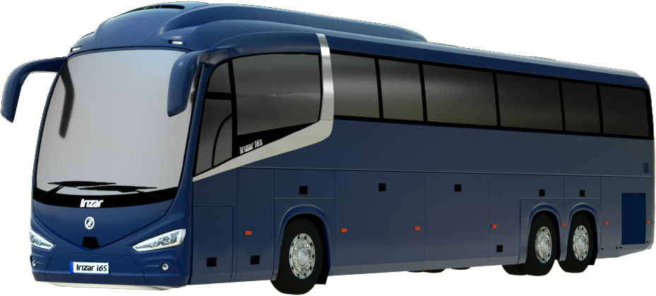 Modern Blue Tour Bus PNG with transparent background