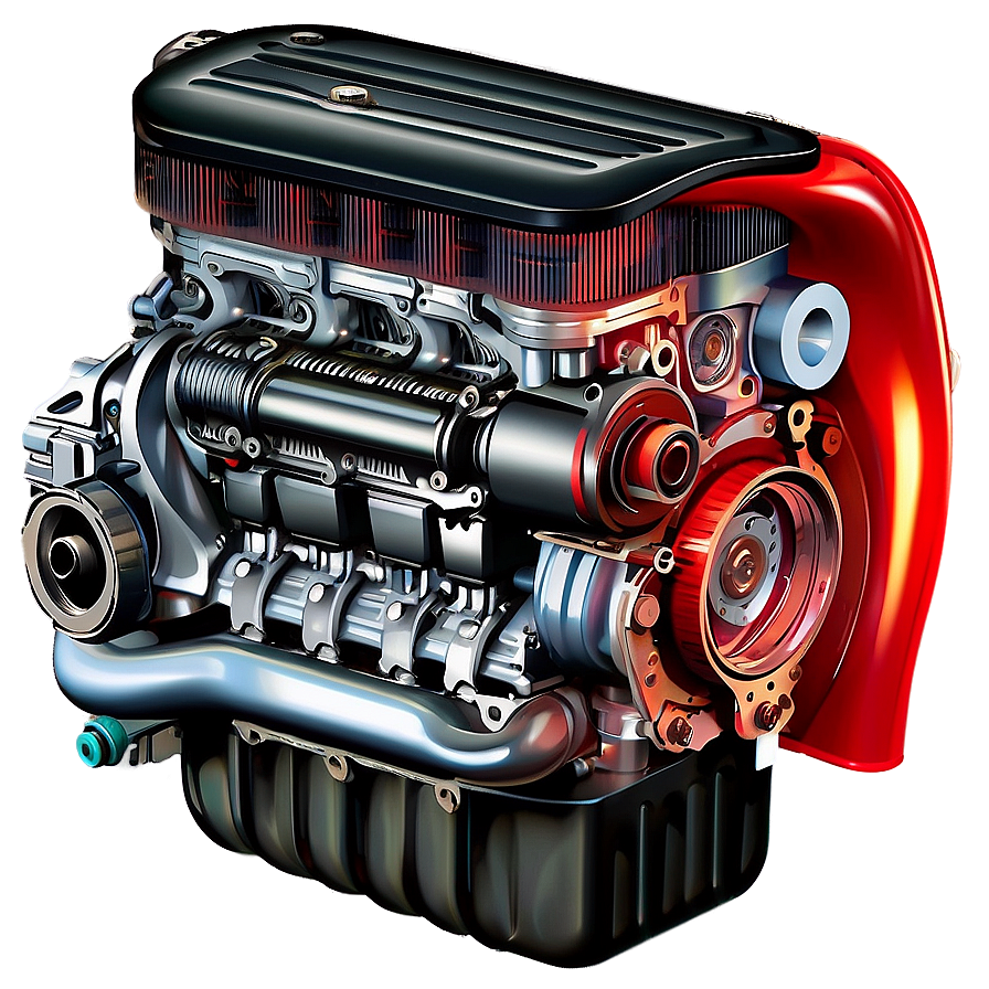 Modern Car Engine Cutaway PNG 78 PNG image with a transparent background, free high-resolution download