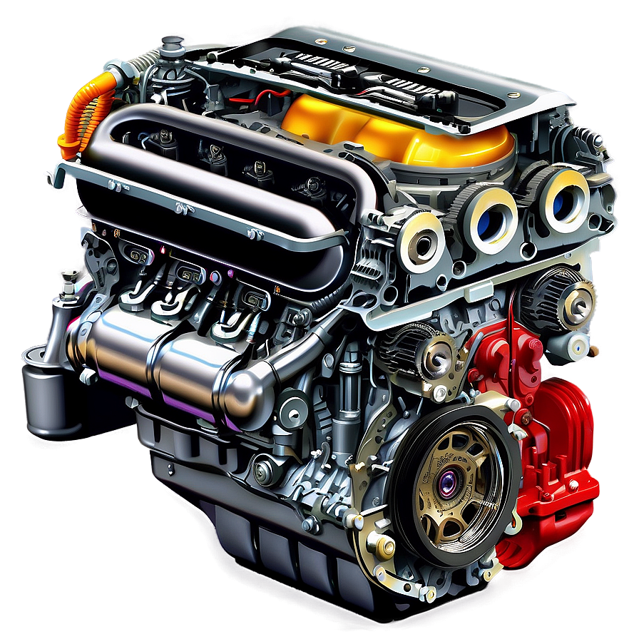 Modern Car Engine Cutaway PNG iko53 PNG image with a transparent background, free high-resolution download