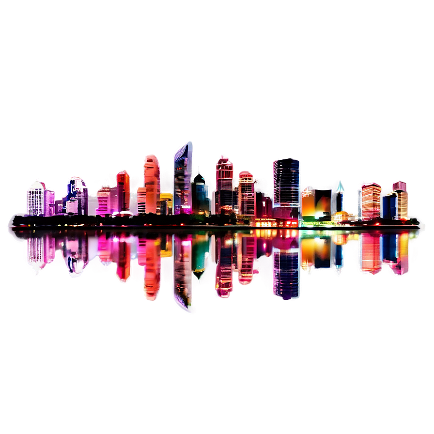 Modern City Night View Png Kjx60