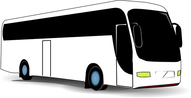 Modern Coach Bus Side View