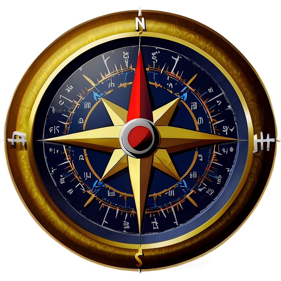 Modern Compass Design Png 05042024