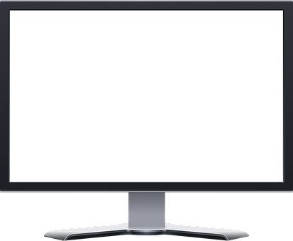 Modern Computer Monitor Blank Screen PNG with transparent background