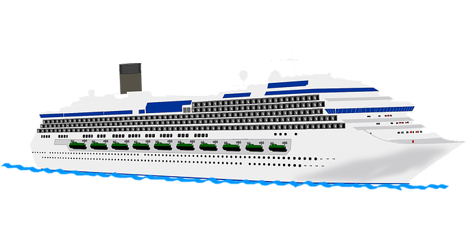 Modern Cruise Ship Graphic PNG with transparent background