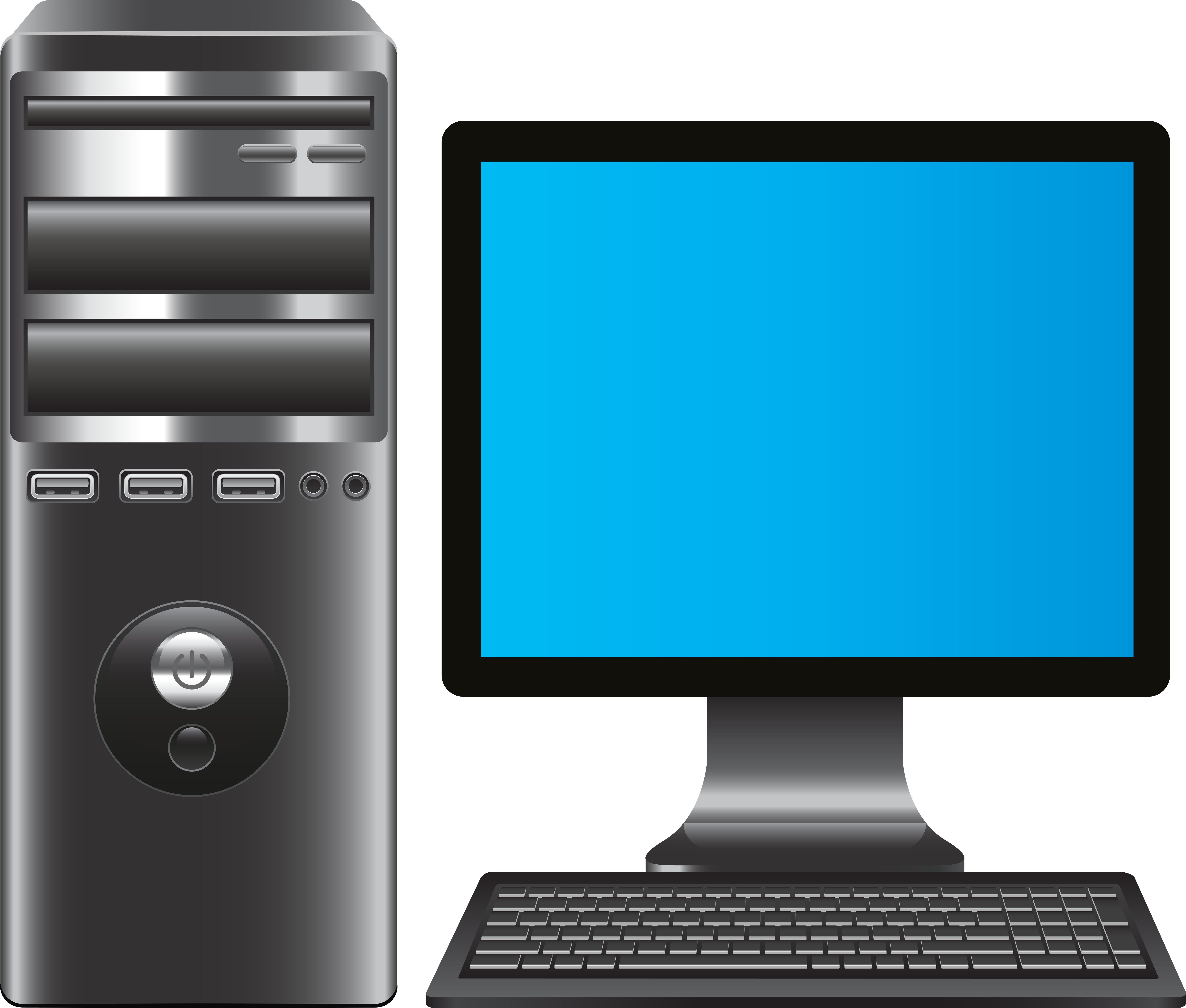 Modern Desktop Setup PNG with transparent background