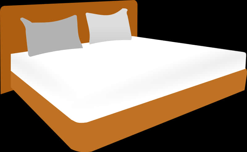 Modern Double Bed Vector Illustration