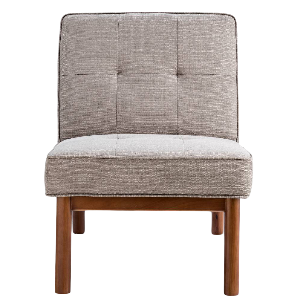 Modern Fabric Accent Chair PNG with transparent background