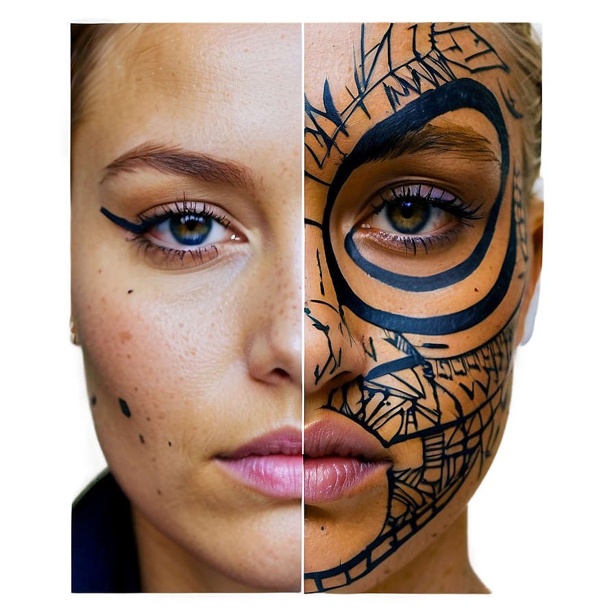 Modern Face Tattoo Ideas Png 06122024