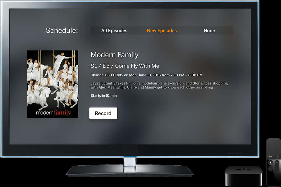 Modern Family T V Schedule Interface PNG with transparent background