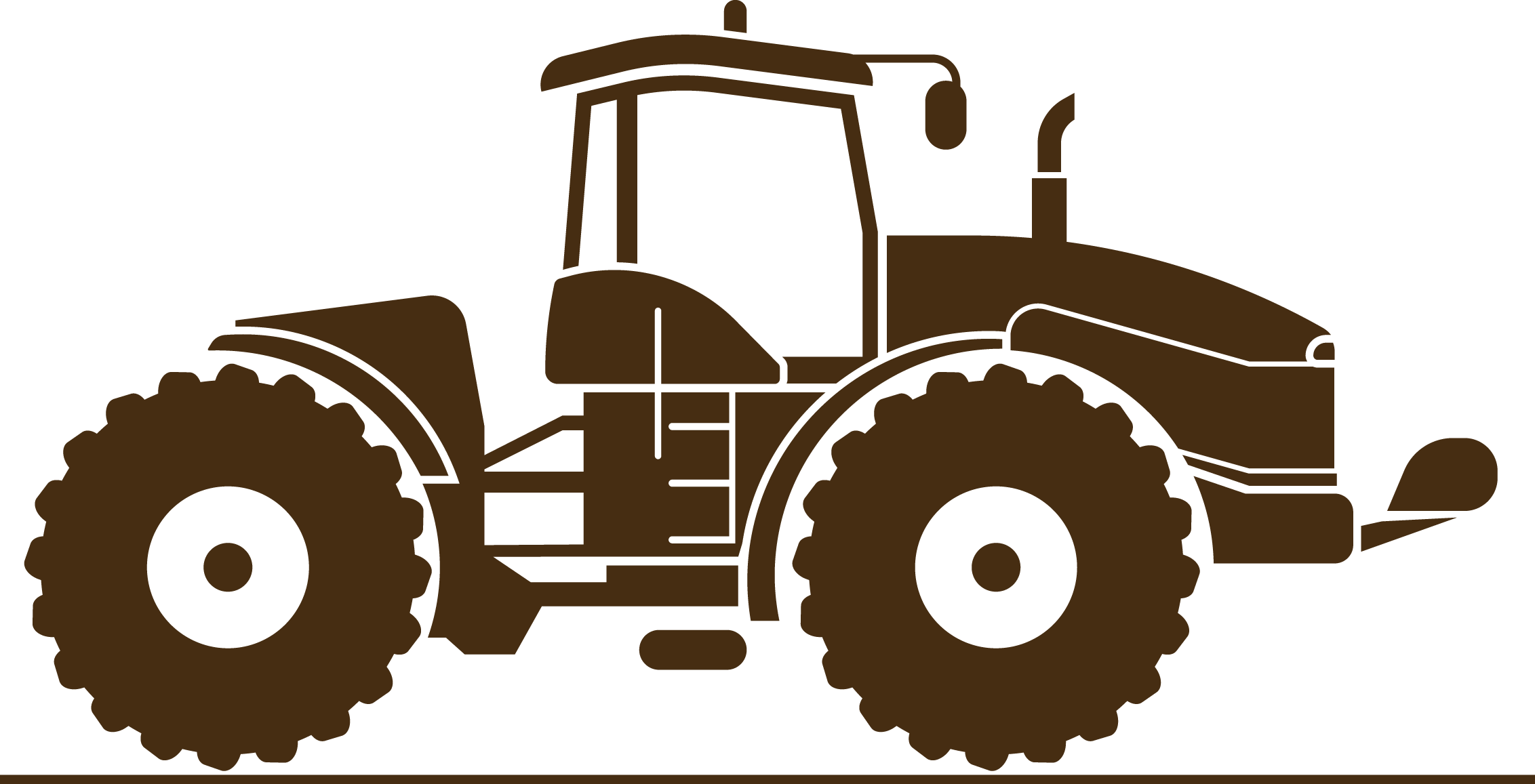 Modern Farm Tractor Silhouette