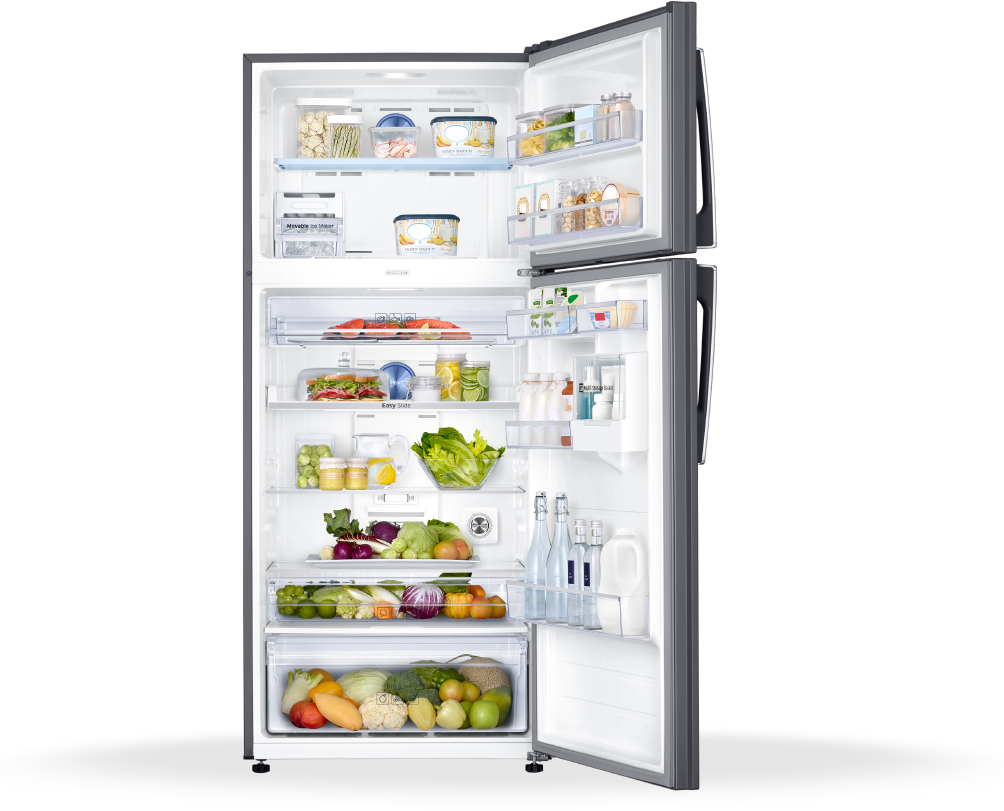 Modern Full Refrigerator Stockedwith Food