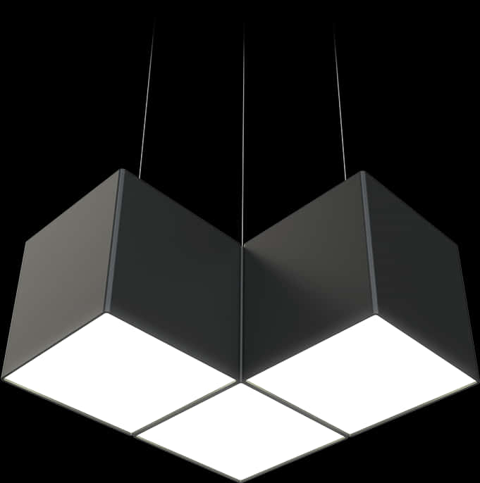 Modern Geometric Chandelier Design PNG with transparent background