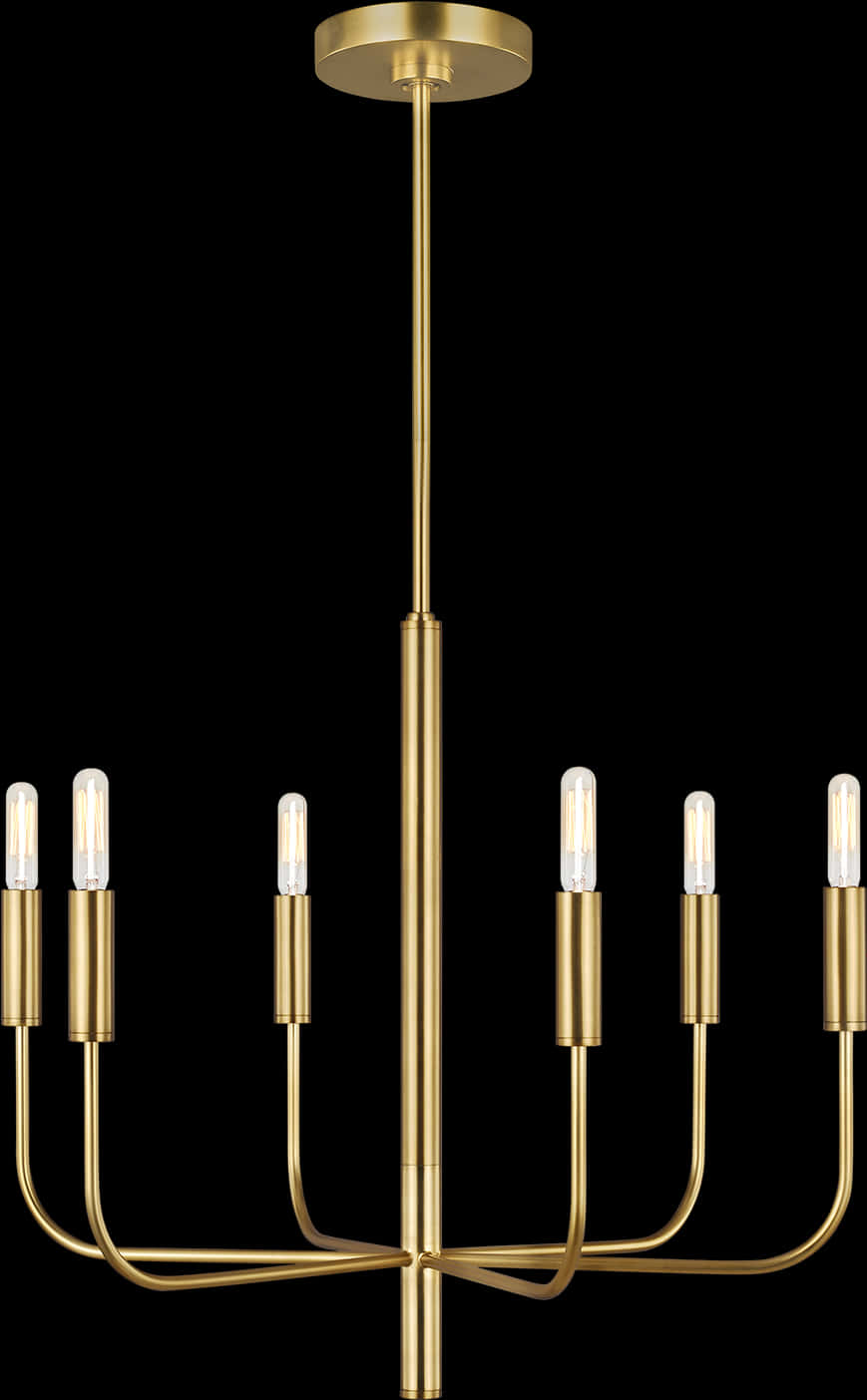 Modern Gold Chandelier Design PNG with transparent background